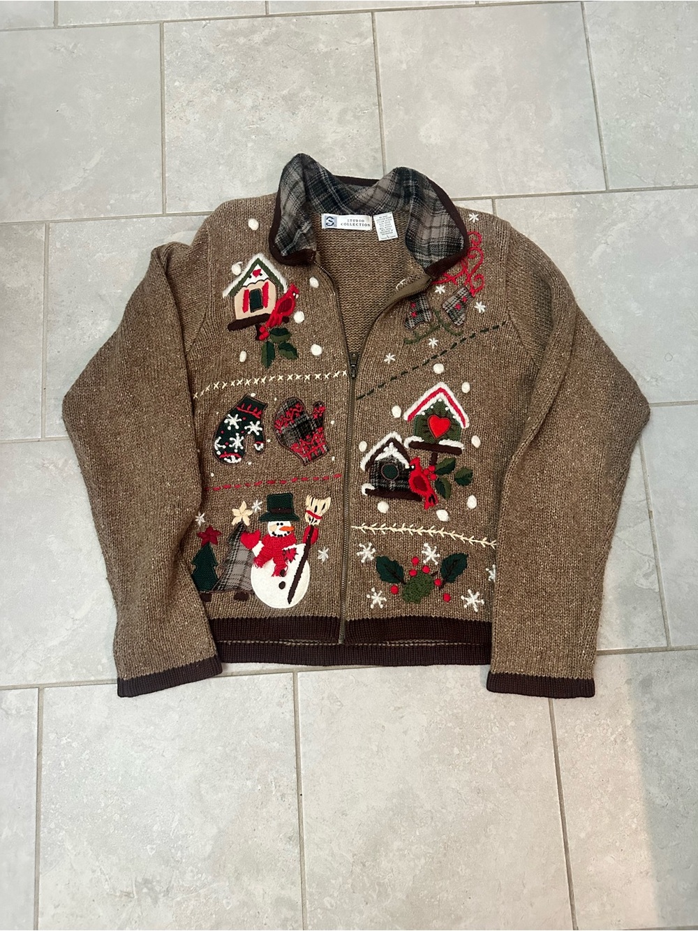 Vintage studio collection Holiday Cardigan with wool size large